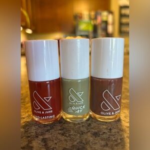 Olive and June Nail Polish Set - Red, Green, Brown